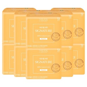 내츄럴코튼 시그니처 울트라 슬림 생리대 날개형, 중형, 12개입, 10개