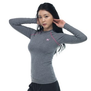 쿠기어드벤쳐 여성용 래쉬가드 KF-J306, 멜란지 그레이