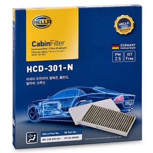 헬라 차량용 에어컨필터, HCD-301-N, 1개