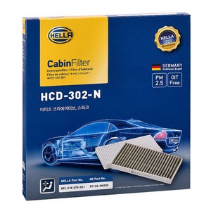 헬라 차량용 에어컨 필터, HCD-302-N, 1개