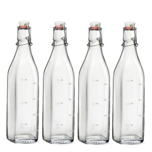 미르코리아 국산 눈금 사각 스윙오일병, 500ml, 4개