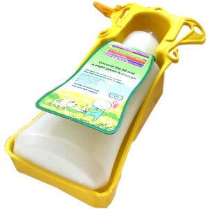 까꿍펫 반려동물 휴대용 물통, 옐로우, 1개