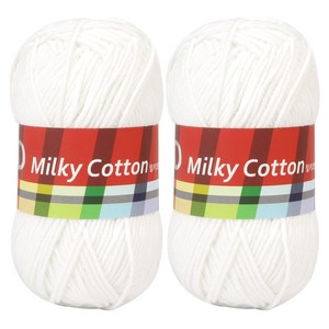 브랜드얀 밀키코튼 레드라벨 뜨개실, 03밀크, 2개