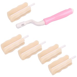 아이조아 리필형 젖병 세척솔 젖병솔대 + 리필필터폼 5p, 핑크, 1세트