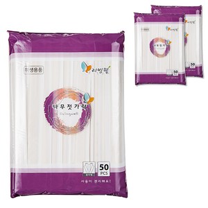 리빙웰 나무젓가락, 50개입, 3개