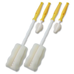 베이비베어 국내 제조 일자형 젖병솔세트, 옐로우, 2세트