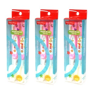 피셔프라이스 소프트 미니 세척 브러쉬 2P, 핑크, 3개