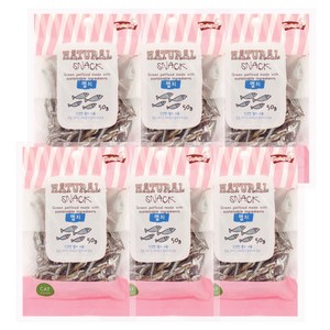 굿데이 네츄럴 스낵 고양이 간식, 멸치, 50g, 6개