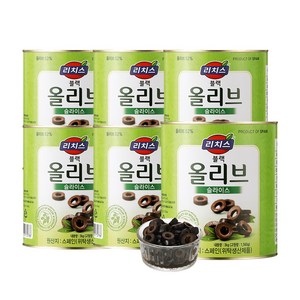 리치스 슬라이스 블랙 올리브, 3kg, 6개