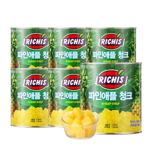 (주)동서 리치스 파인애플 청크, 3.062kg, 6개
