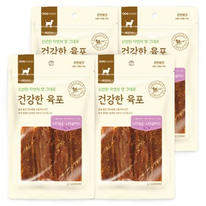 굿데이 건강한육포 반려견 간식, 오리가슴살 소프트슬라이스 맛, 100g, 4개