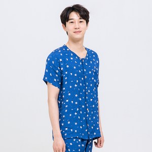 속옷미인 남성용 자연인견 반팔 상하의 세트 파자마