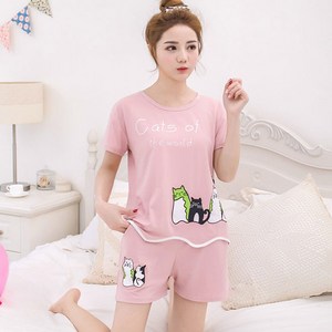 민트코코아 여성용 캣츠월드 반팔세트