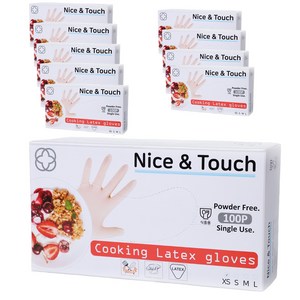 나이스앤터치 요리용 라텍스장갑, 미니(XS), 10개