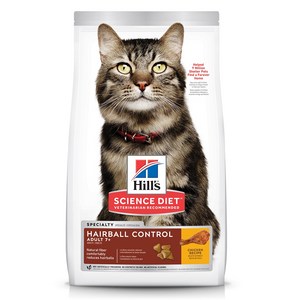 힐스 어덜트 7+ 헤어볼 컨트롤 고양이사료, 1개, 1.58kg