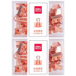 델리 메탈 더블클립 78200 로즈골드, 5호(18 x 36 mm), 20개입, 2개