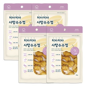 굿데이 치카치카 강아지껌 S, 사탕수수맛, 90g, 4개