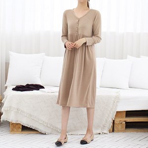 팡팡샵 여성용 P긴반오픈단추 임산부 원피스