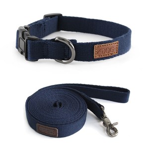 도그아이 강아지 목줄 + 리드줄, 네이비, S, 1세트