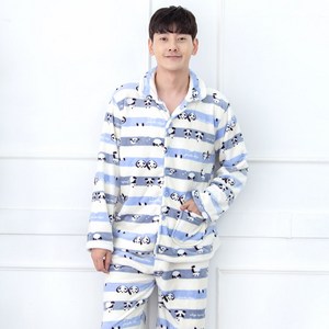 남성용 수면 잠옷 상하 세트