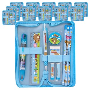 미소로 4000 지퍼케이스 문구세트, 블루, 12세트