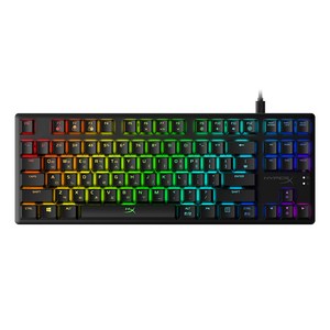 하이퍼엑스 Alloy Origin Core RGB 텐키리스 기계식 게이밍 유선 키보드, 혼합 색상, HX-KB7RDX-KO, 적축