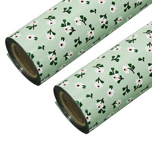 포포팬시 미니플라워 비닐 증착 롤 포장지 대 53cm x 20m, 민트그린, 2개