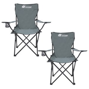 조아캠프 팔걸이 캠핑체어, 그레이, 2개