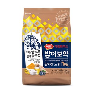 하림펫푸드 8세이상 밥이보약 활기찬 노후 강아지 기능성 사료, 3.4kg, 1개, 닭