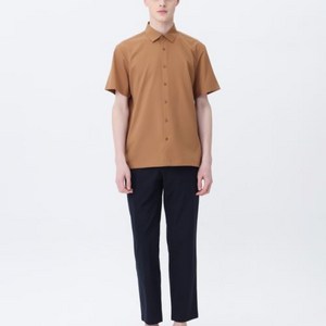마인드브릿지 남성용 쿨 폴리스판 세미오버 반팔셔츠 MUWS31A3, ORANGE