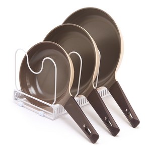 조은리빙 프라이팬 정리대, 30.5~57.5 ..., 화이트