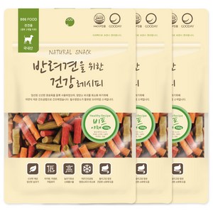 굿데이 반려견을 위한 건강 레시피 간식, 혼합맛(비프/야채), 150g, 3개