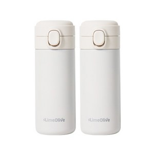 라임올리브 뮤티드 파스텔 보온보냉병, 화이트, 350ml, 2개