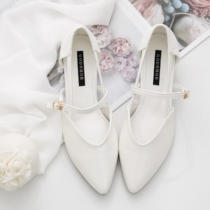 갓슈 피르 크로스 메리제인 사이드오픈 플랫