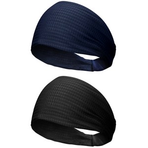 원아더 냉감 스포츠 풀콜드 헤드밴드 2종 세트, FREE, 블랙 + 네이비, 1세트