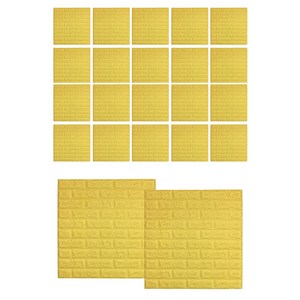 쿠셔니 파벽돌 폼블럭 v2 710 x 770 mm, 22개, 파스텔옐로우