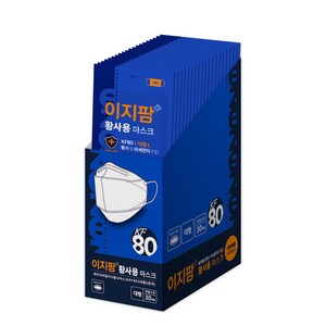 ezPharm 황사 미세먼지 마스크 대형 KF80, 1개입, 흰색, 30개