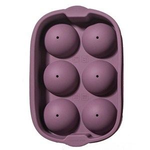 키친팩토리 파스텔 실리콘 원형 얼음틀 6구, 버건디핑크, 18.5 x 12...., 1개