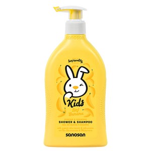 사노산 키즈 샤워앤샴푸 앤 바디워시 바나나, 1개, 400ml