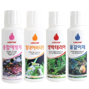 리컴 종합 + 열대어비타민 + 생박테리아 + 물갈이제, 120ml, 1세트