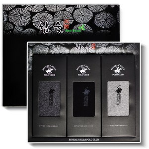 비버리힐스폴로클럽 남성용 비즈니스 참숯 로고 양말 선물세트 3족세트