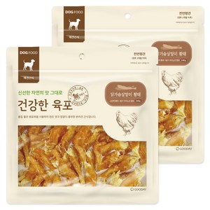굿데이 강아지 건강한 육포, 닭가슴살말이 황태, 240g, 2개