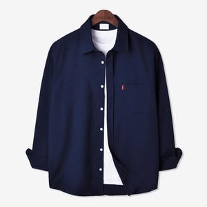 가이스토리 남성용 사계절 피셔 포켓 긴팔 빅사이즈 캐주얼 셔츠