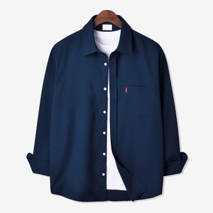 가이스토리 남성용 사계절 피셔 포켓 긴팔 빅사이즈 캐주얼 셔츠