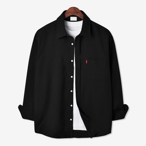 가이스토리 남성용 사계절 피셔 포켓 긴팔 빅사이즈 캐주얼 셔츠