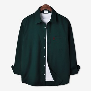 가이스토리 남성용 사계절 피셔 포켓 긴팔 빅사이즈 캐주얼 셔츠