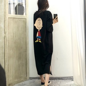 이힝 찰리프린팅 이지룩 롱 긴팔 원피스