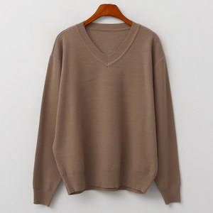 엔비룩 여성용 코코심플 브이넥 니트