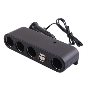 컴스 차량용 멀티 충전기 4구 시거잭 USB 2포트
