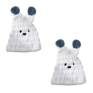 더자카 큐티베어 헤어드라이 타월 20 x 25 cm, 화이트, 2개